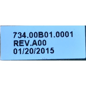 MAIN PARA TV VIZIO 4K RESOLUCION (3840 x 2160) UHD / NUMERO DE PARTE 734.00B01.0001 / 755006010001 / Y14_RS652-B2 / 14021-1 / 748.00B24.0011 / PANEL T650QVF04.2 / DISPLAY T650QVN02.6 / MODELO RS65-B2 LVZASC